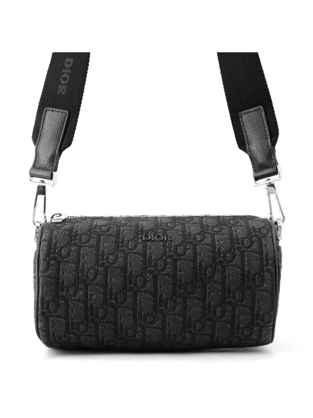Dior Shoulder Bag Oblique Jacquard Roller Black
